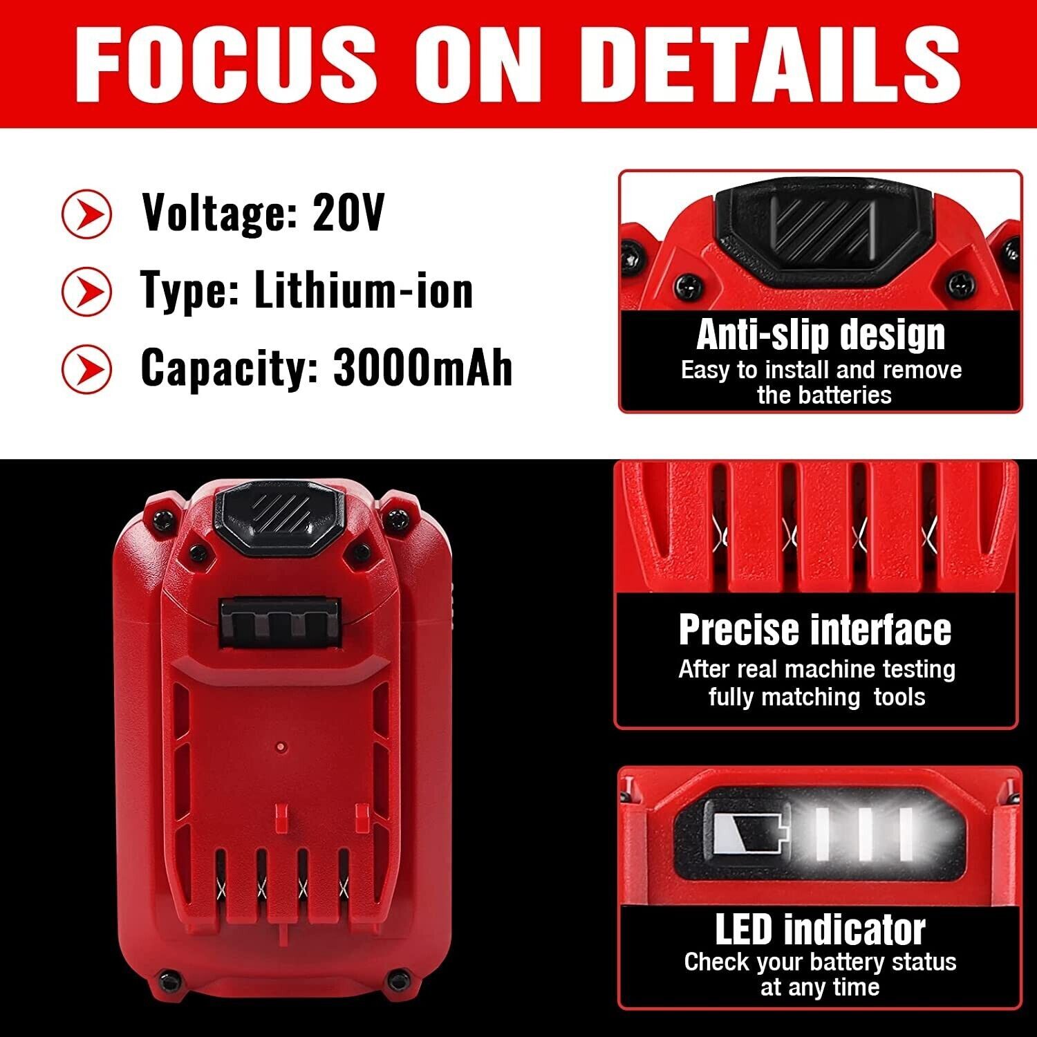 2set 20Volt Max 3Ah For Craftsman V20 Li-Ion Battery CMCB206 CMCB204 CMCB202 NEW