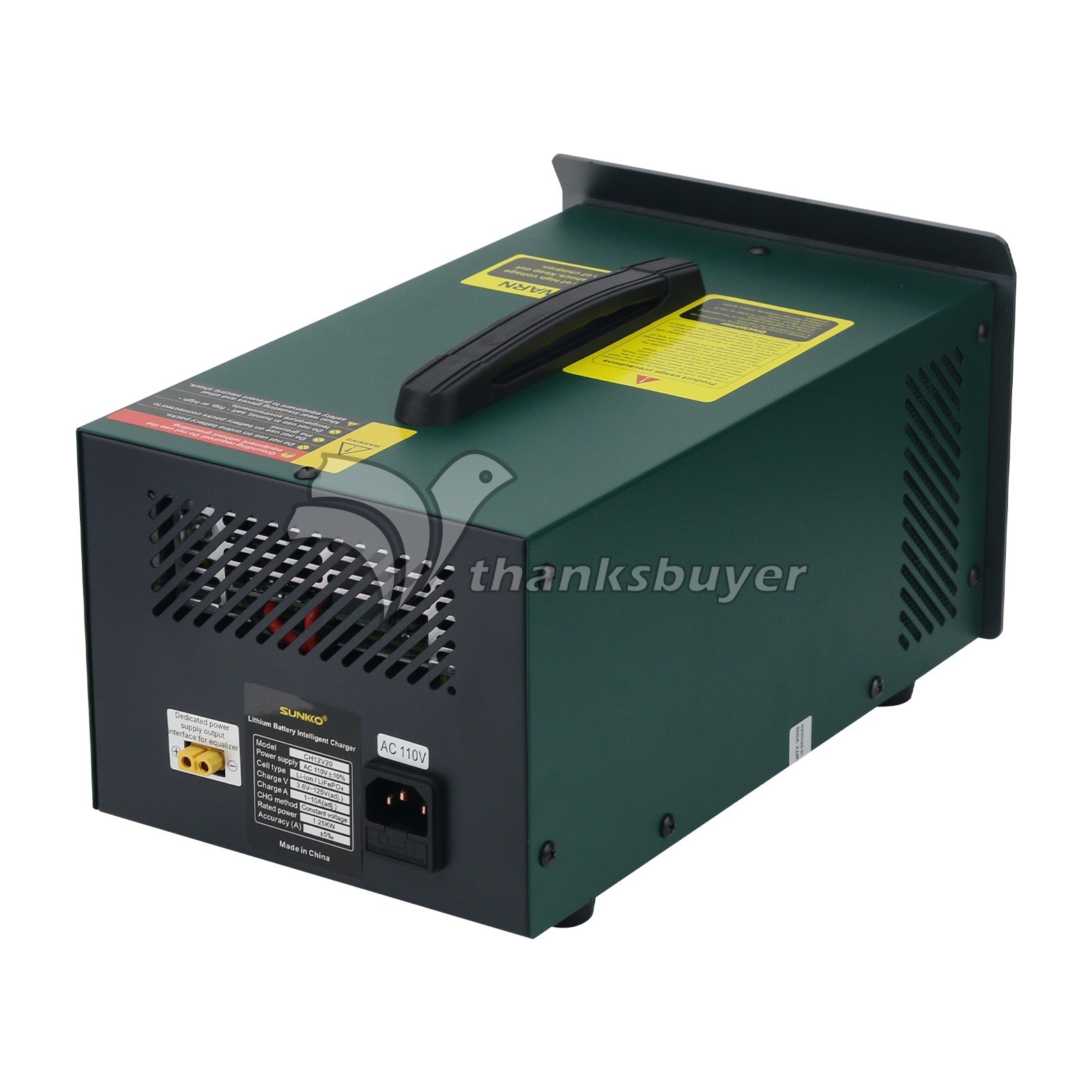 SUNKKO CH12V20 Professional Lithium Battery Charger 125V/20A for Li-ion/LifePO4