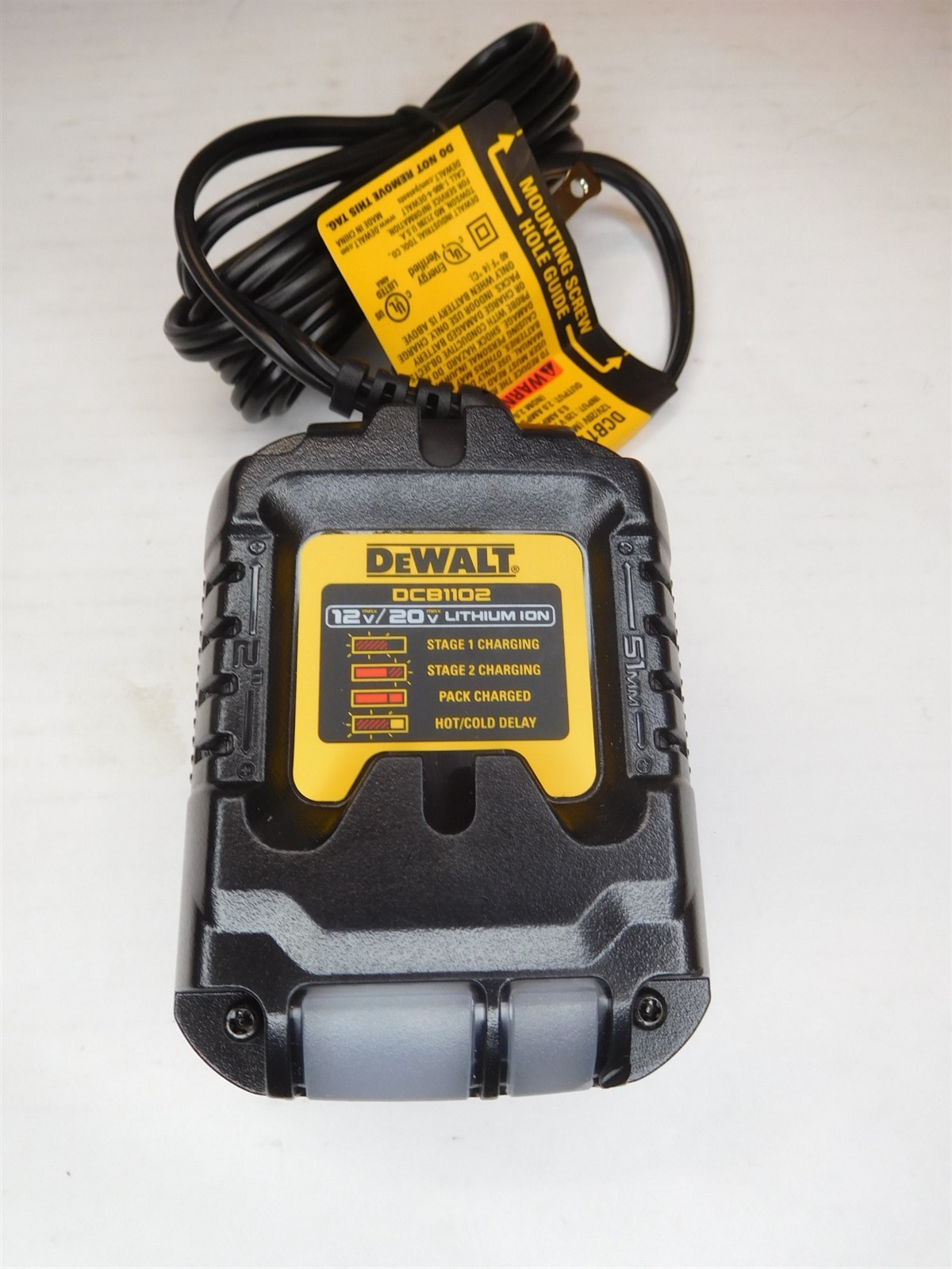 Genuine DEWALT DCB1102 Compact Lithium-Ion Battery Charger 12v / 20v (112025)