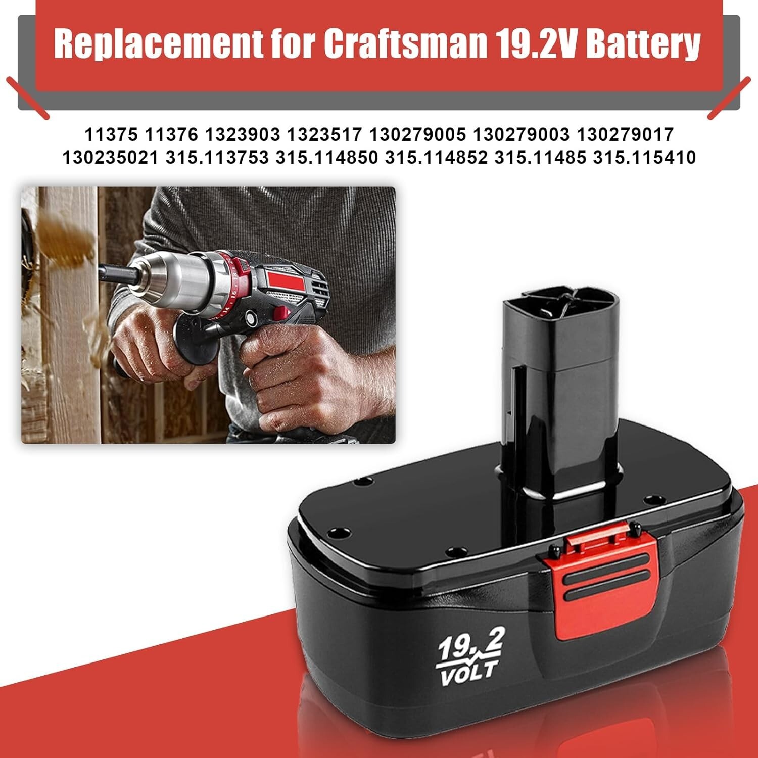 19.2V DieHard Battery / Charger For Craftsman C3 11375 130279005 Cordless Drill