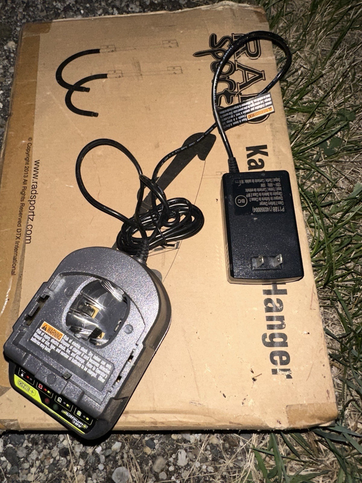 Ryobi ONE+ 18V Lithium+ Battery Charger P118B w/ Power Adapter, Gray