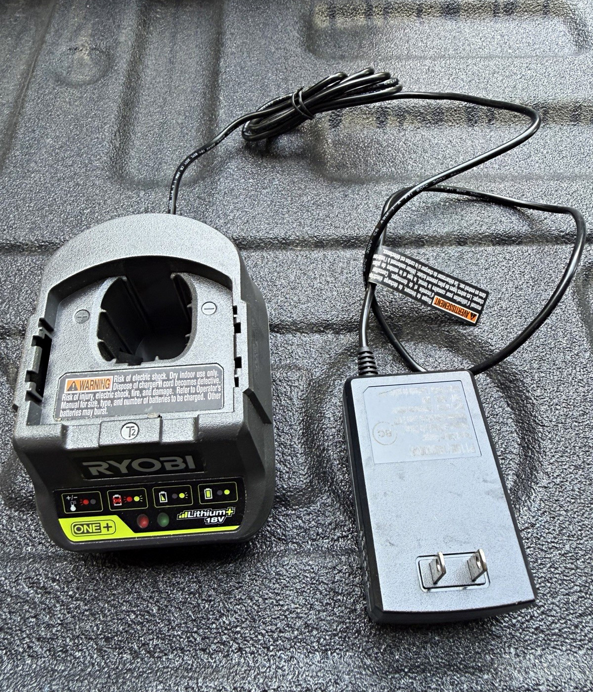 Ryobi ONE+ 18V Battery Charger, Charges 1 Battery, w/ AC Power Adapter