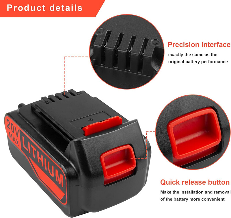 8.0Ah LB2X4020 Battery /Charger For BLACK+DECKER LBXR20 20V Lithium LB2X4020-OPE