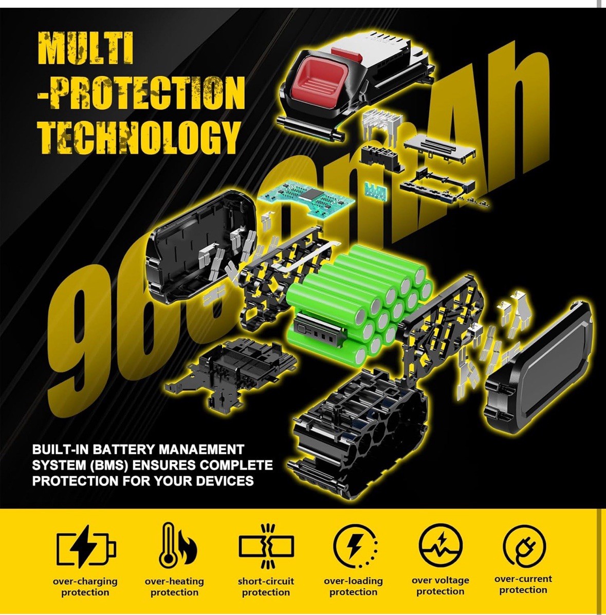 For DEWALT 9.0 Ah Lithium-Ion Battery 20V/60V MAX FLEXVOLT DCB606 DCB609 DCB612