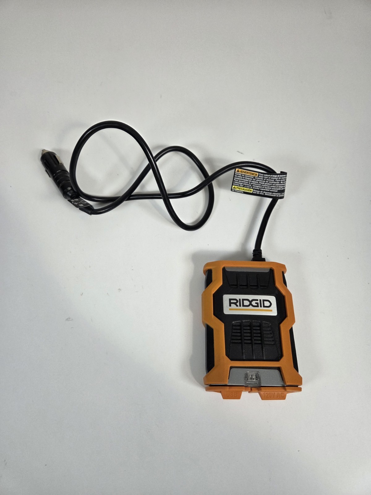 RIDGID RD97100 Orange Vehicle Power Tool Battery Charger w/ Car Plug Inverter