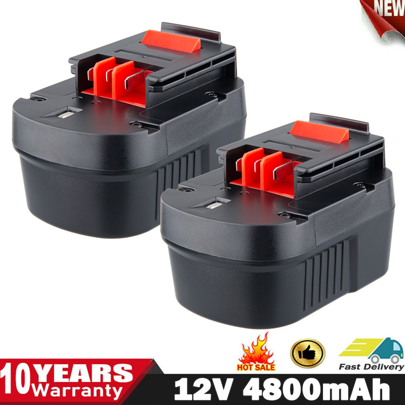 2x4800mAh 12V Ni-Mh Battery For Black&Decker A12 A12-XJ A1712 FS120B FSB12 HPB12