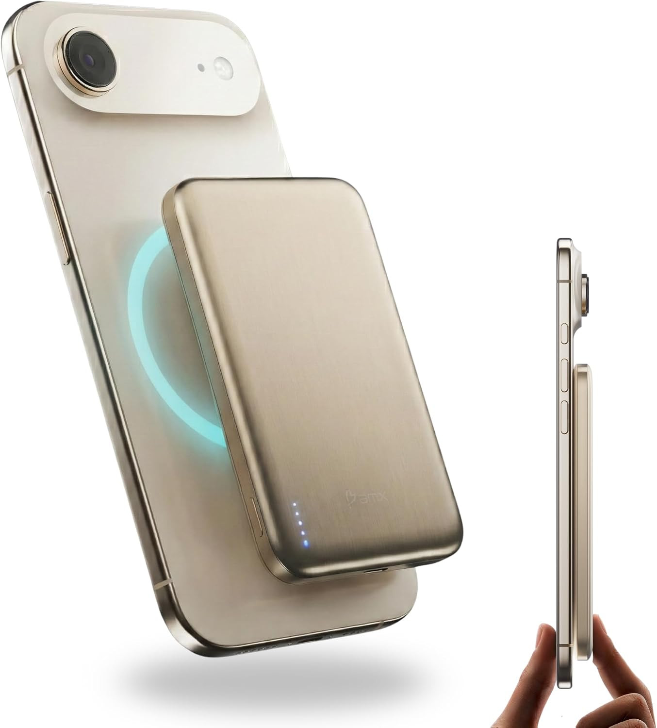 Air 5K Qi2 Power Bank – Titanium 6.8Mm Slim, Semi-Solid-State Battery, 15W Wirel