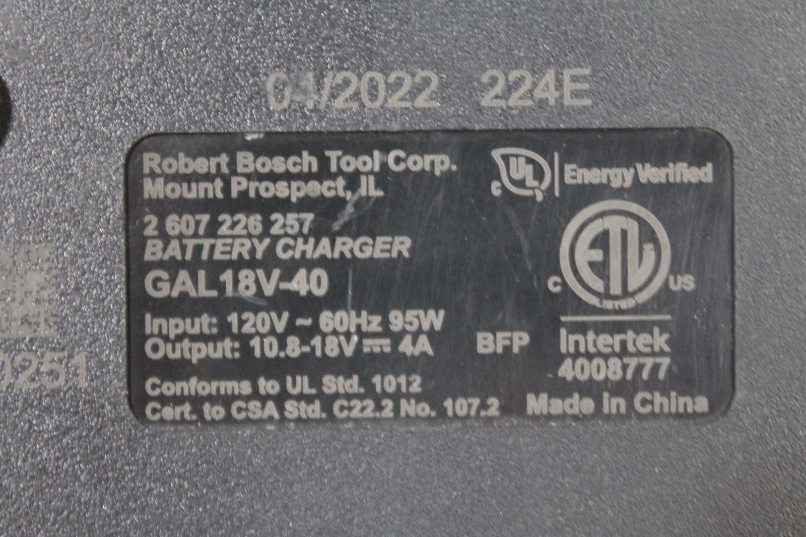 TESTED Genuine OEM Bosch Professional 18V Volt Battery Charger GAL 18V-40