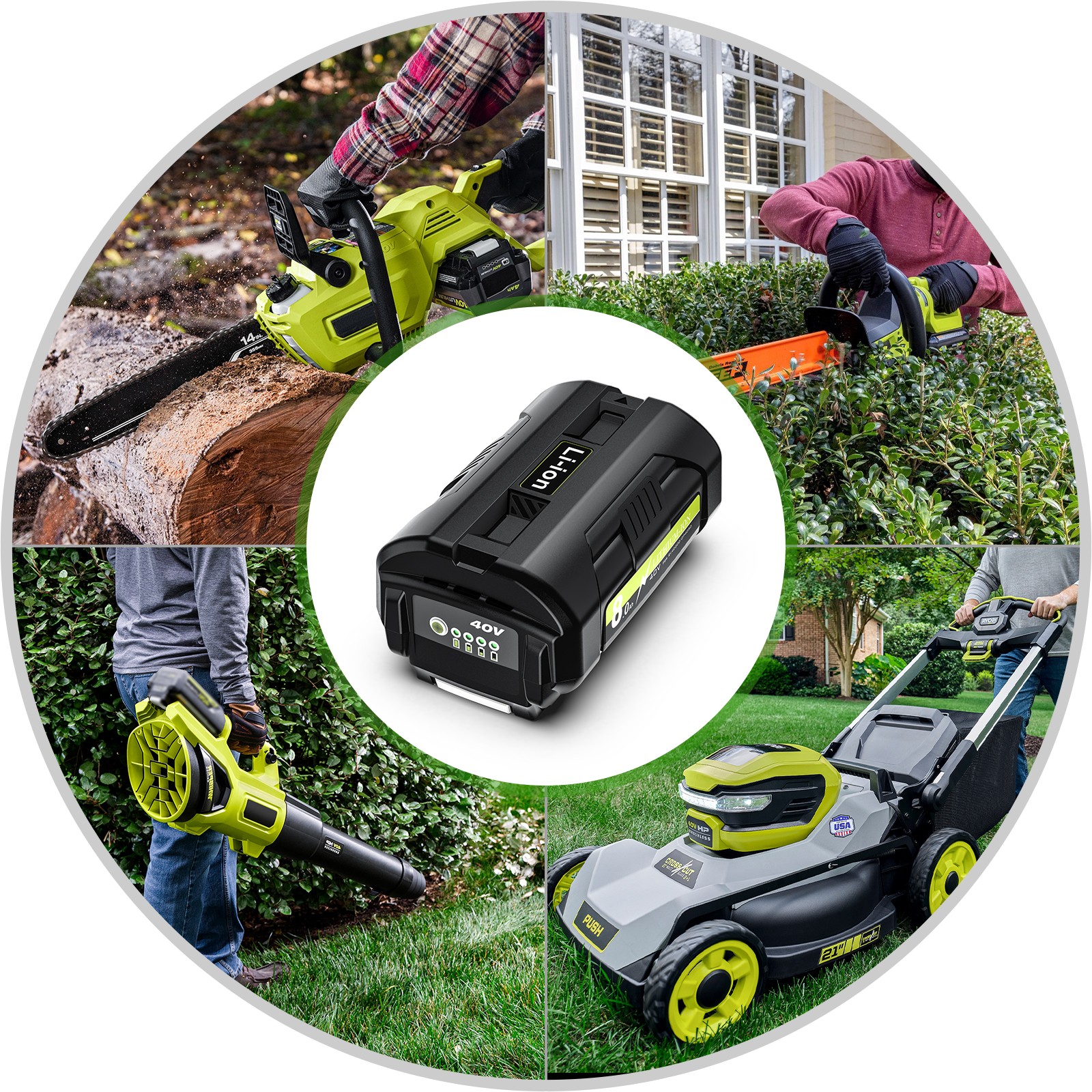 For RYOBI 40V Lithium-Ion 8.0Ah High Capacity Battery OP40404VNM OP4050 Battery