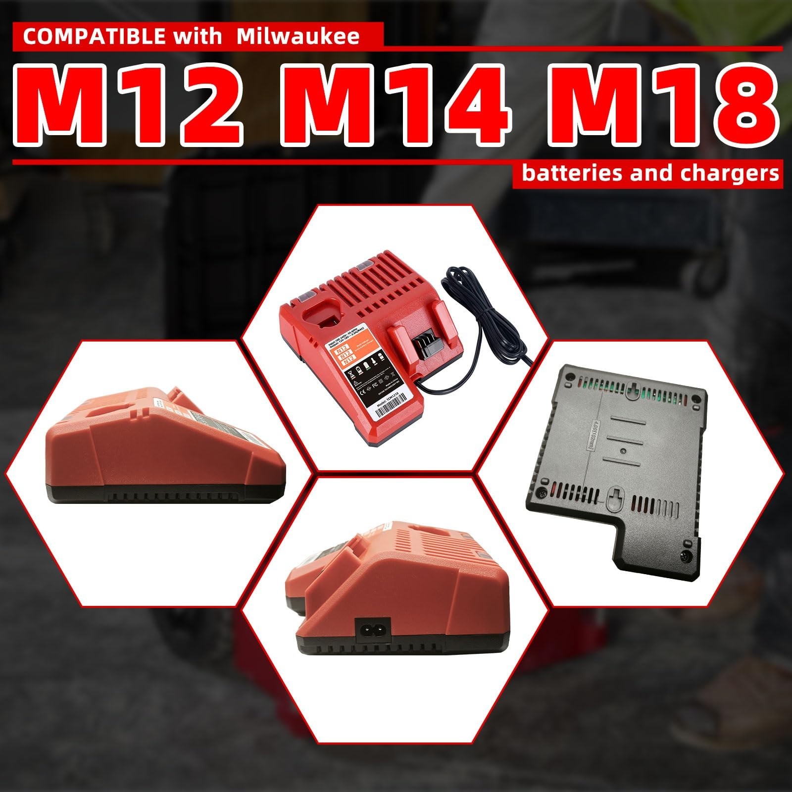 Multi-Voltage Lithium-Ion Battery Charger for 12V/18V Tools, Rapid Charging