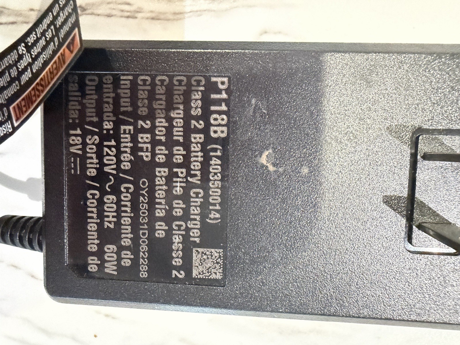 Ryobi ONE+ Lithium+ 18V Black Battery Charger P118B (MPN P118B)