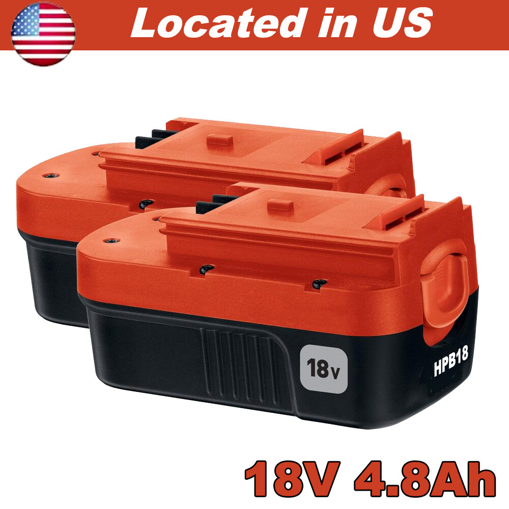 2-Pack 18V for Black and Decker HPB18 18 Volt 4.8Ah Battery HPB18-OPE 244760-00