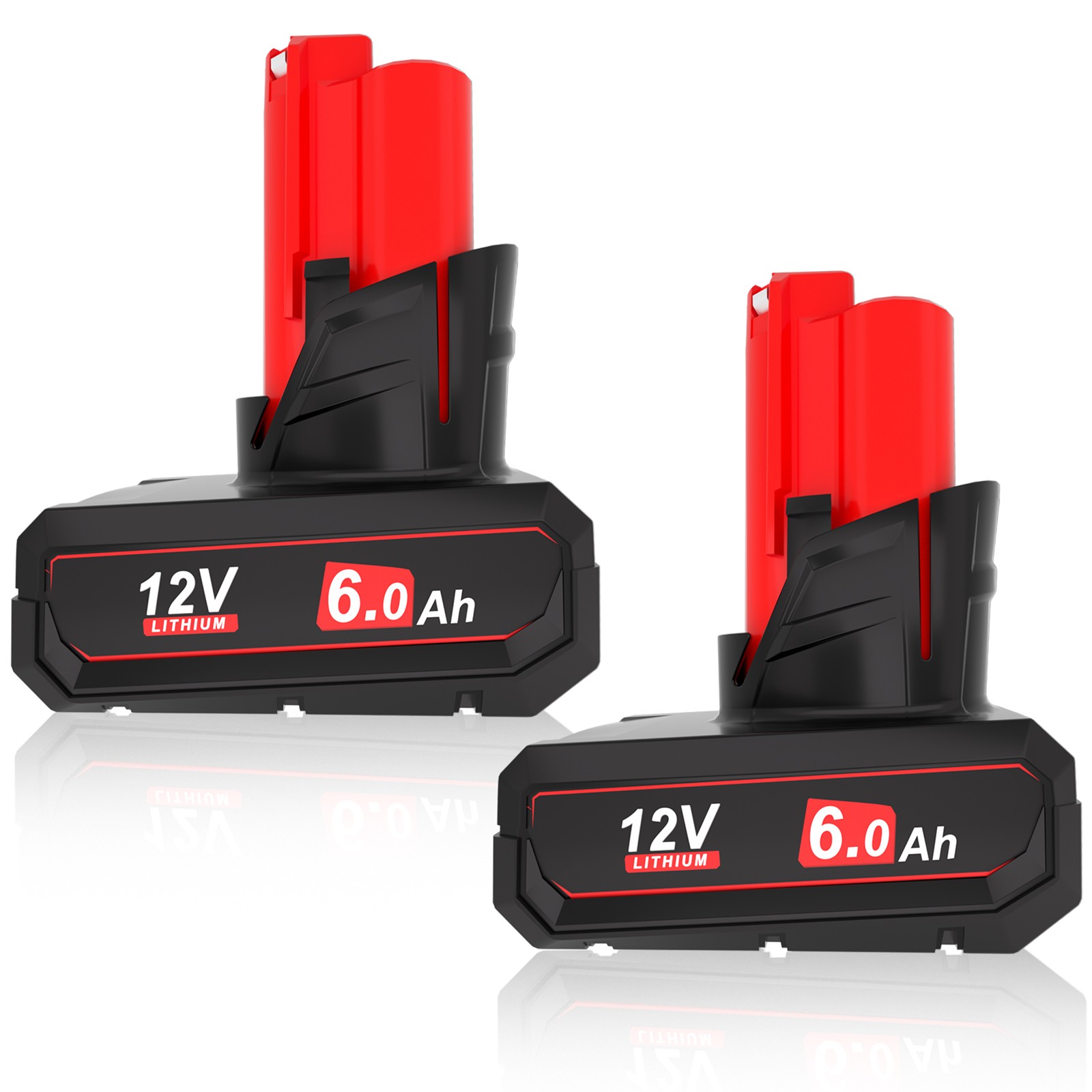 2Pack 6.0Ah Battery For Milwaukee for M12 LITHIUM Extended Capacity 48-11-2460