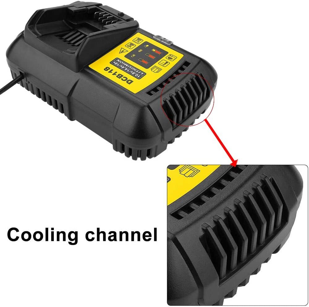 DCB102 Li-ion Battery Charger Fast Charger For Dewalt 14.4V 18V Dual USB Port