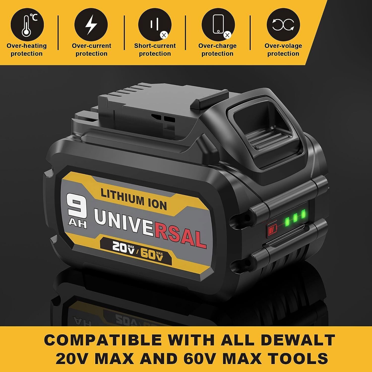 2PACK FOR DeWALT for DCB609-2 DCB606 20/60V 9Ah MAX FLEXVOLT Lithium-Ion Battery