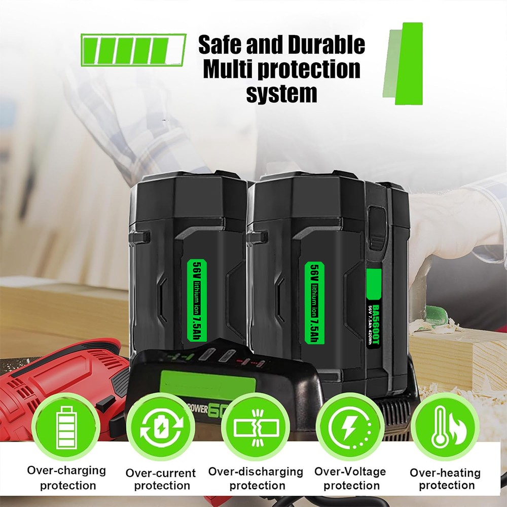 For EGO 56Volt Lithium-ion Battery BA5600T BA4200T BA2800 BA1400T CH2100 US