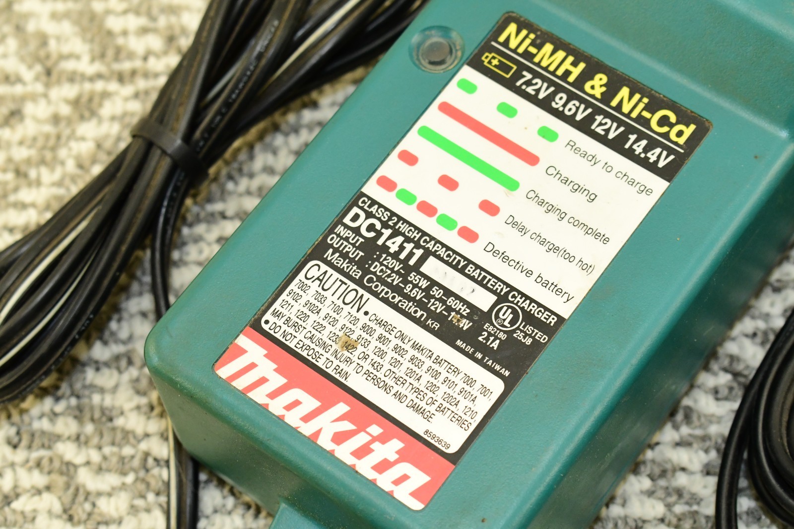 (Lot of 3) – Makita DC1411 OEM Battery Charger Ni-Mh & Ni-Cd 7.2V 9.6V 12V 14.4V