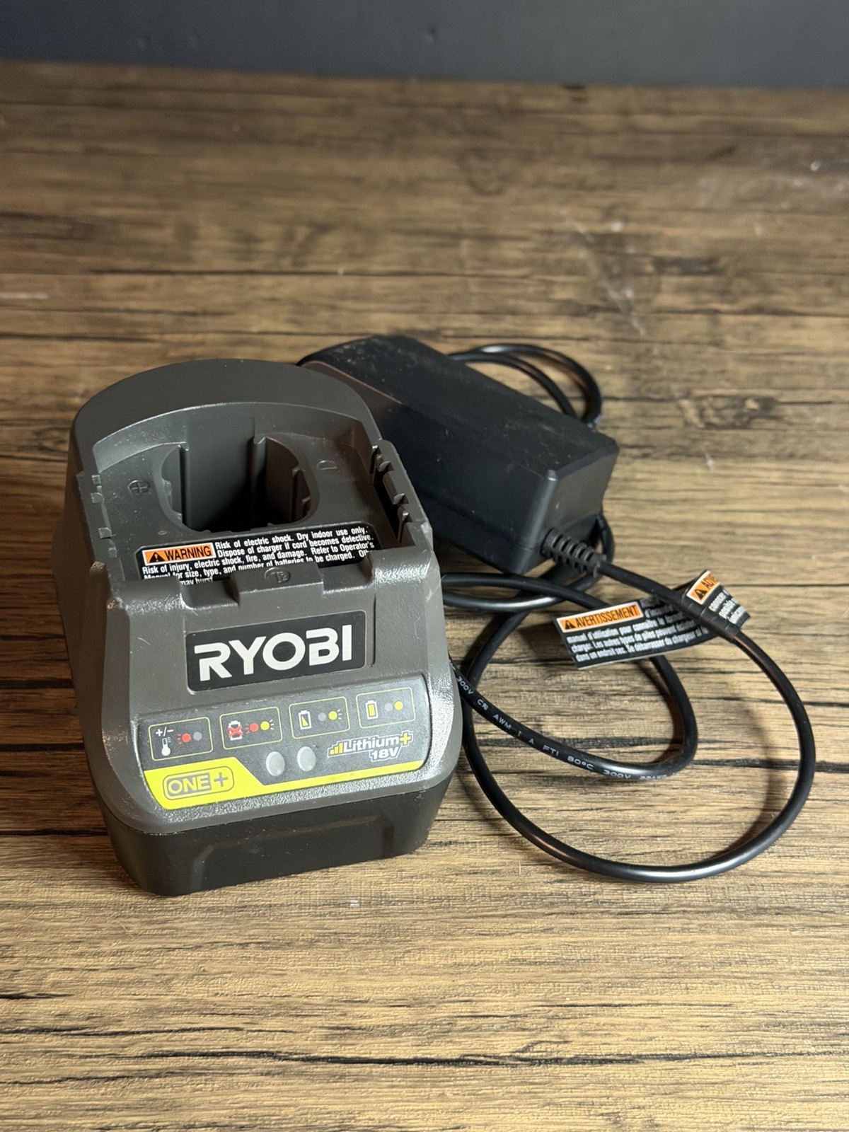 Ryobi One+ Lithium+ 18V P118B Black Cordless Tools Battery Charger