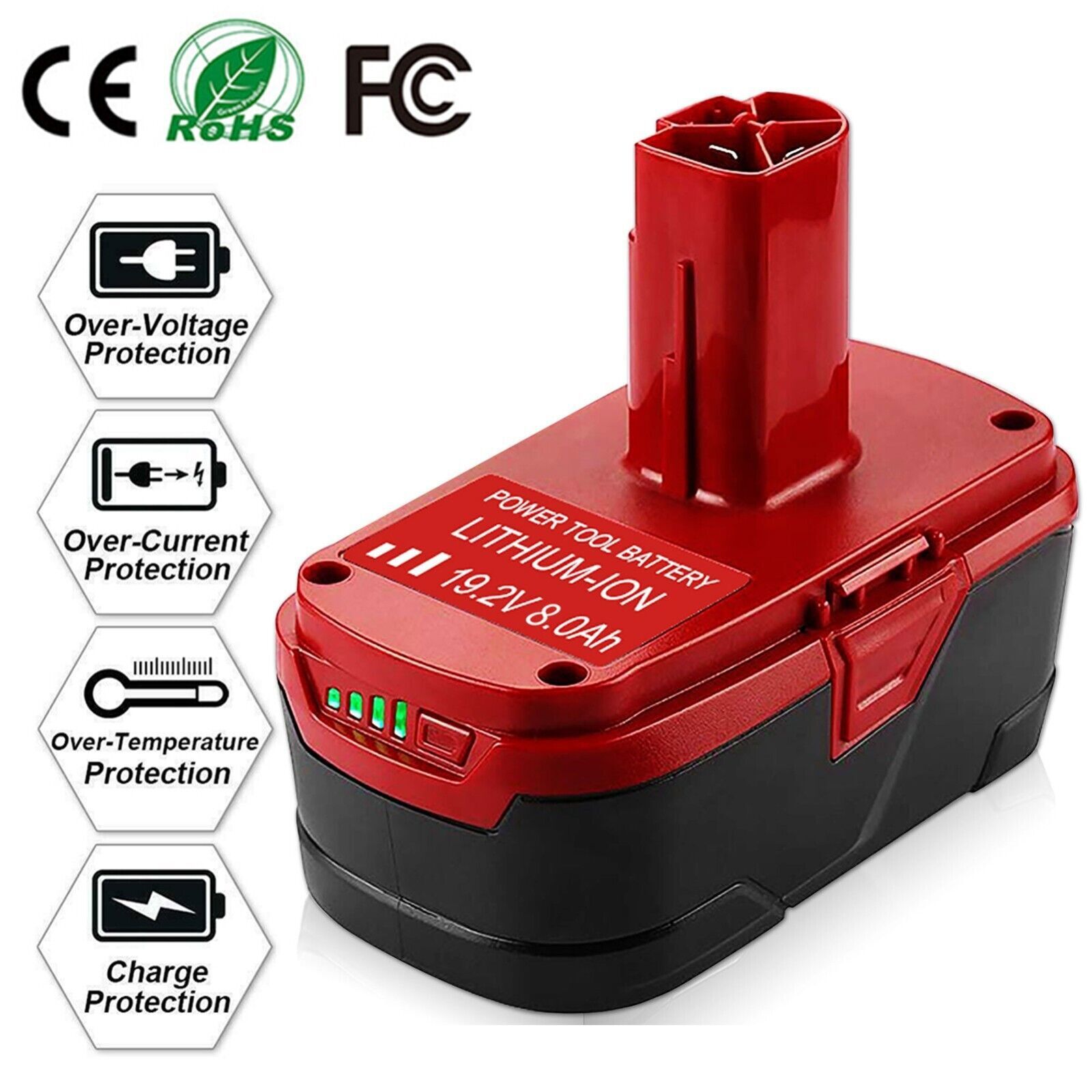 7.0Ah for Craftsman C3 XCP Lithium Ion Battery 19.2 Volt 130279005 PP2030 35702