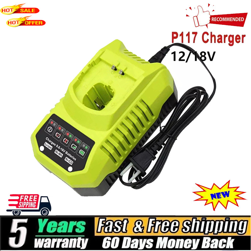 Fast Charger 18V One P117 for Ryobi Plus P108 High Capacity Lithium Battery P103