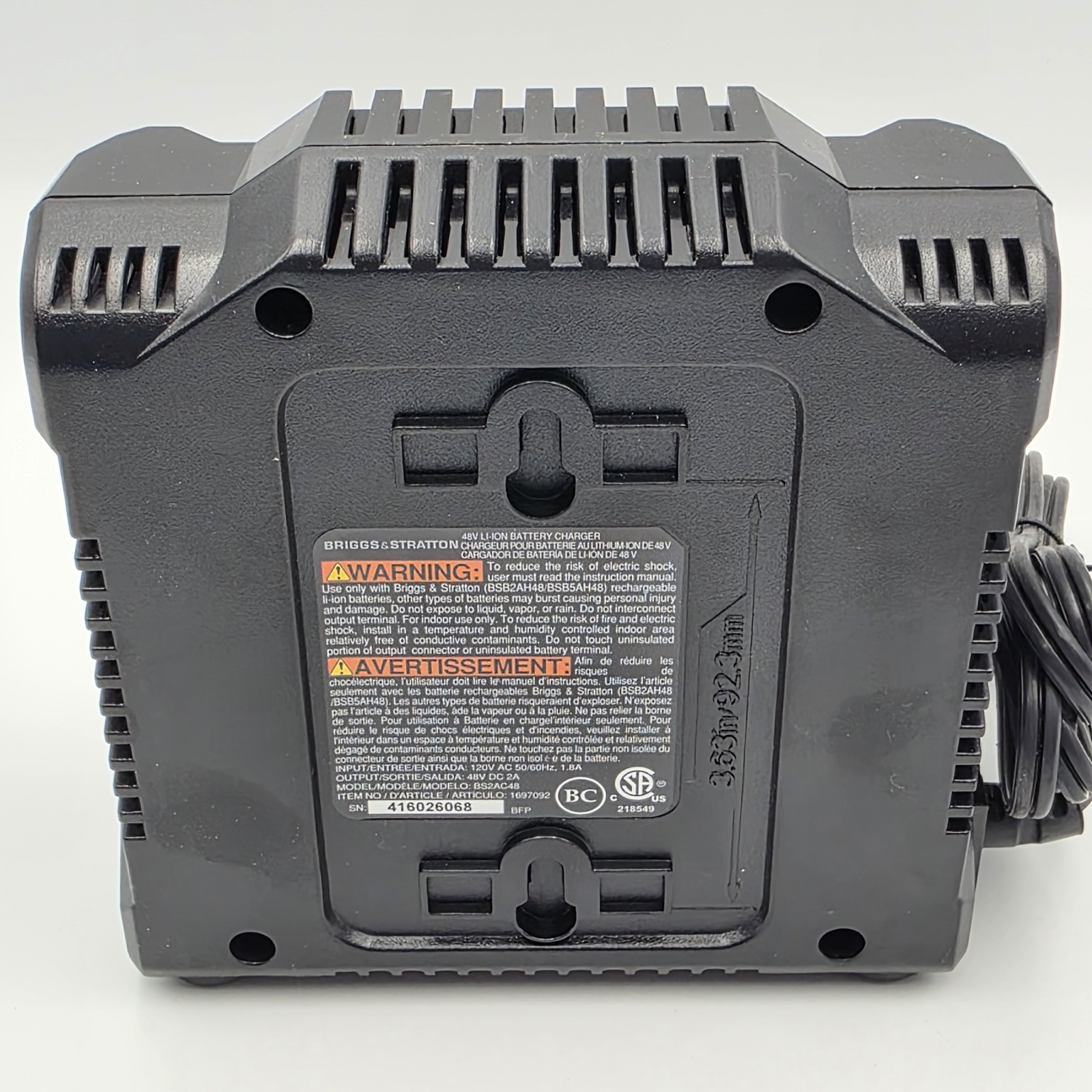 Briggs & Stratton/Snapper 48V Battery Rapid Charger 1697092 OEM