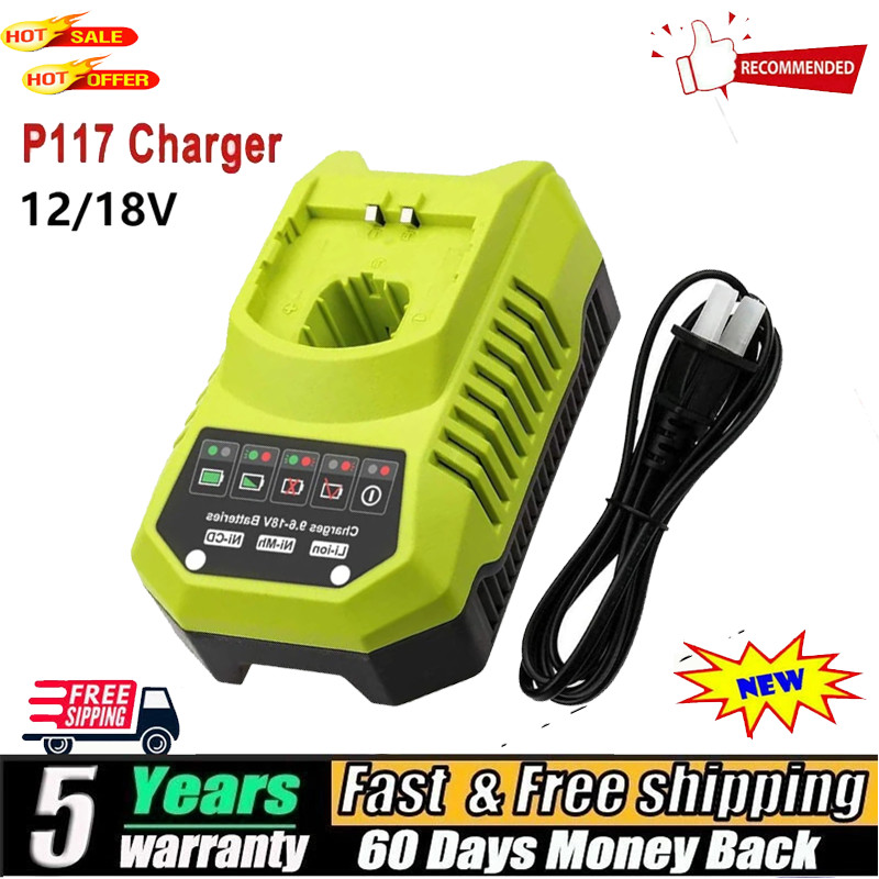 P117 Fast Charger for Ryobi 18V One Plus P108 High Capacity Lithium Battery P103