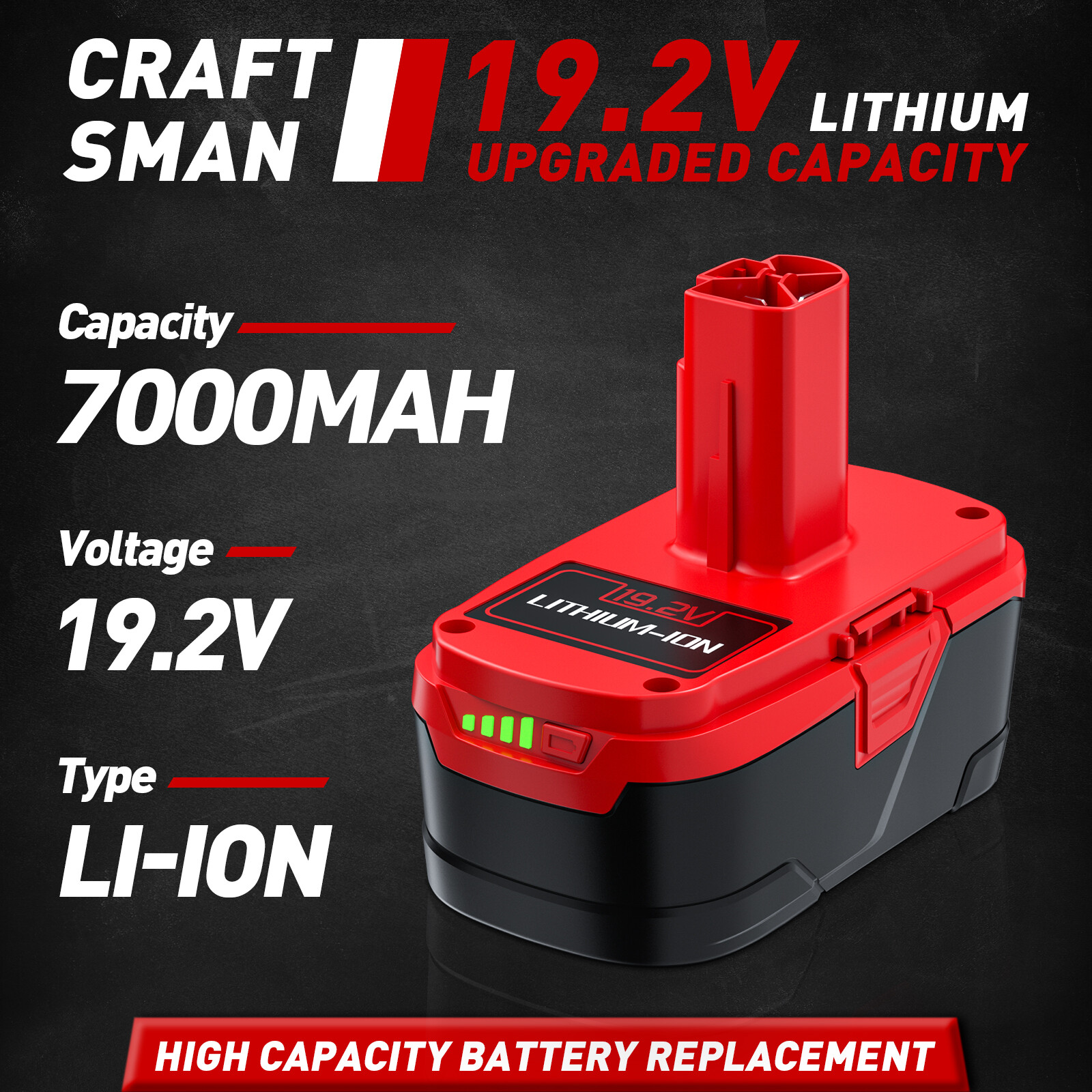 1-2Pack 7.0Ah for Craftsman 19.2V Lithium XCP Battery C3 DieHard 11375