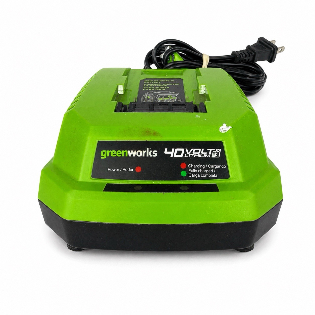 Greenworks 29482 G MAX 40V Lithium Ion Battery Charger OEM Corded Green TESTED