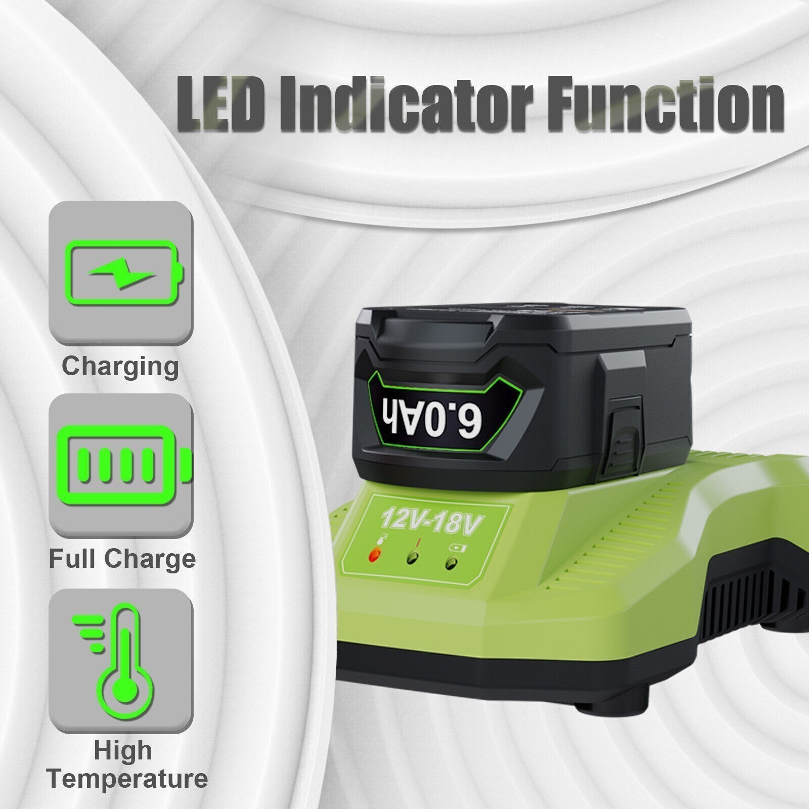 For RYOBI P108 18V One Plus High Capacity Battery /Charger 18V Lithium-Ion 8.0Ah