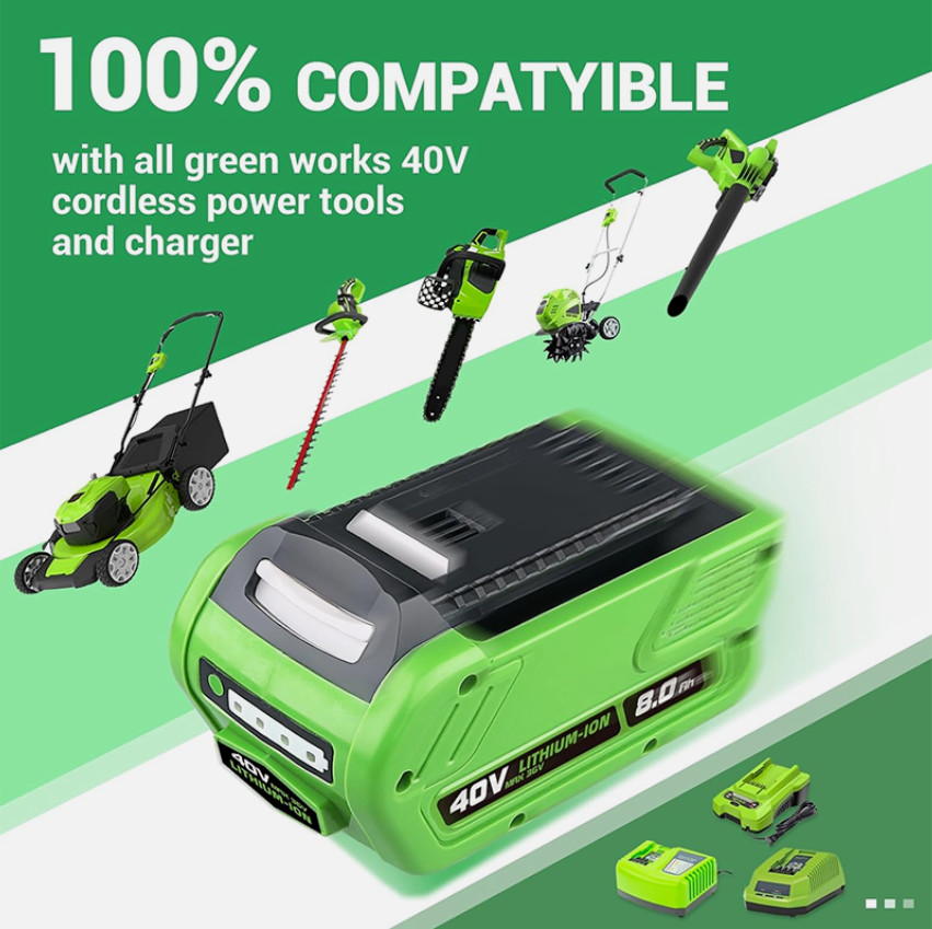 40V 6Ah 8AH For Greenworks G-MAX Lithium Battery 29472 29462 29252 20202 40 Volt