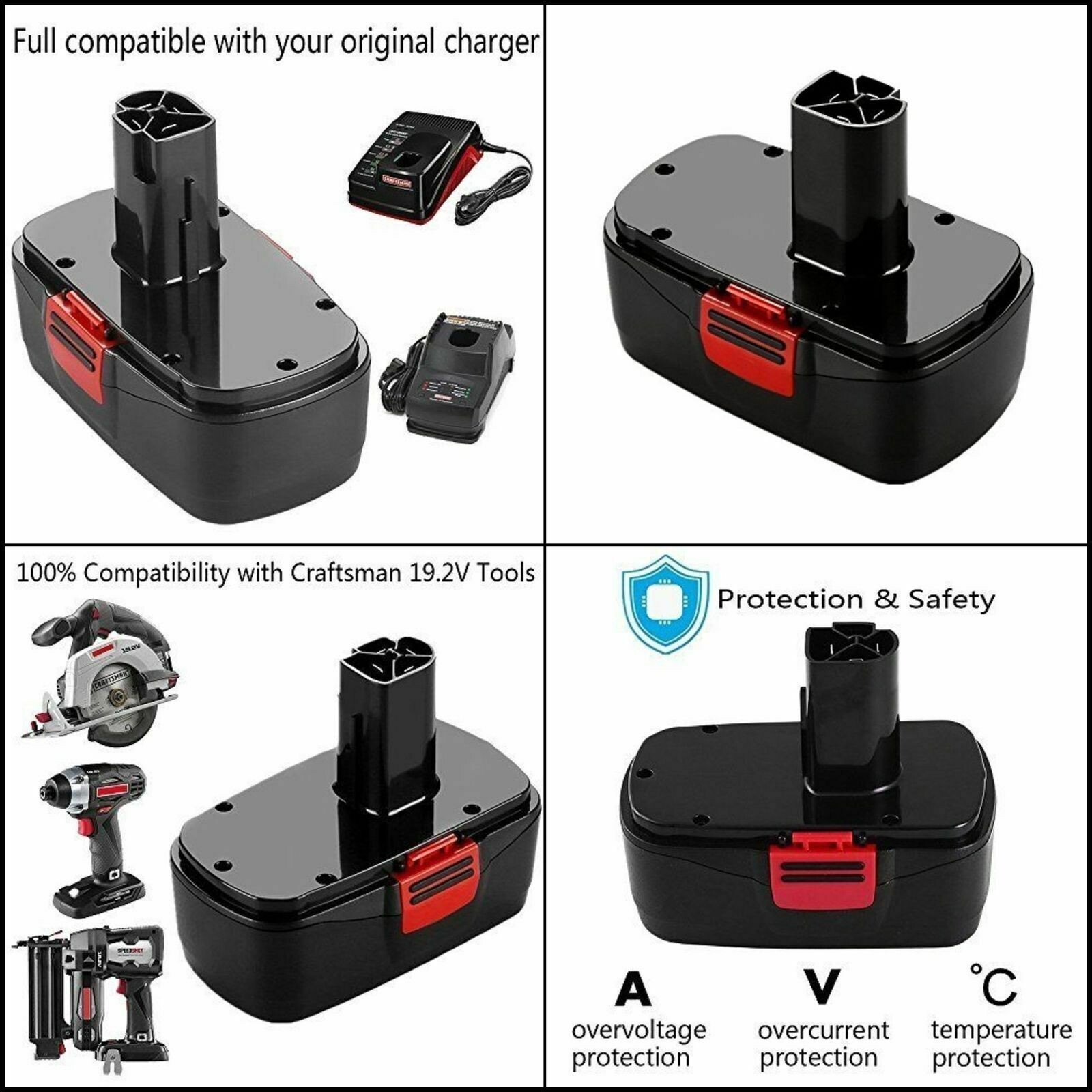 2Pack For Craftsman 19.2 Volt C3 Battery DieHard 130279005 11376 130279003 11375