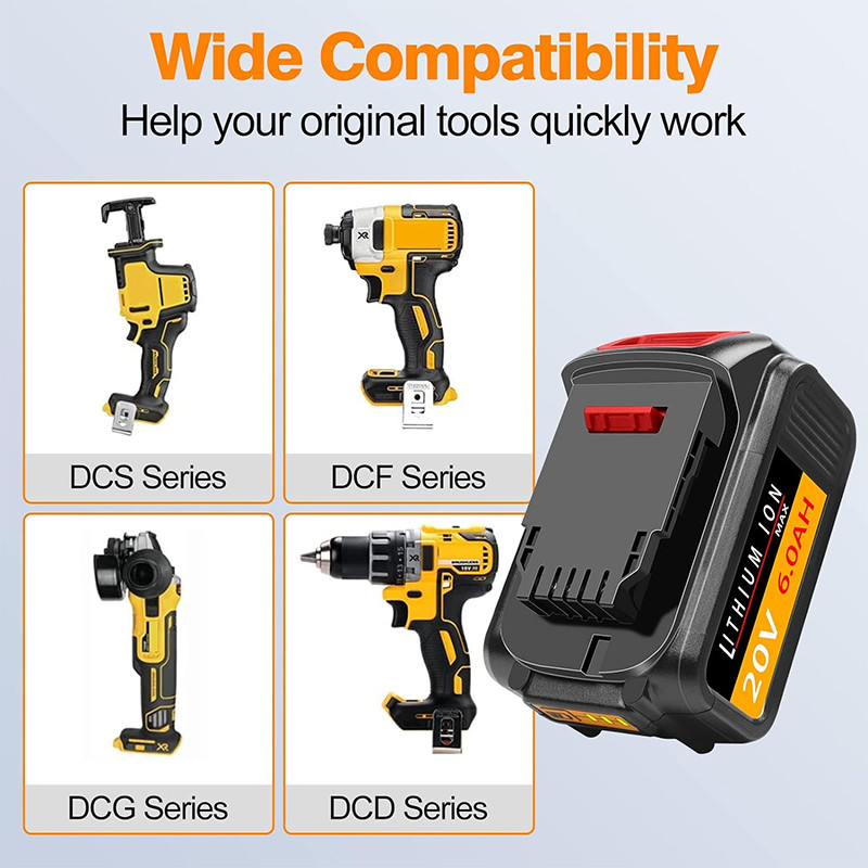 2PACK Battery pack for DeWalt 20V 20 Volt 6.0AH MAX XR DCB206-2 DCB205-2