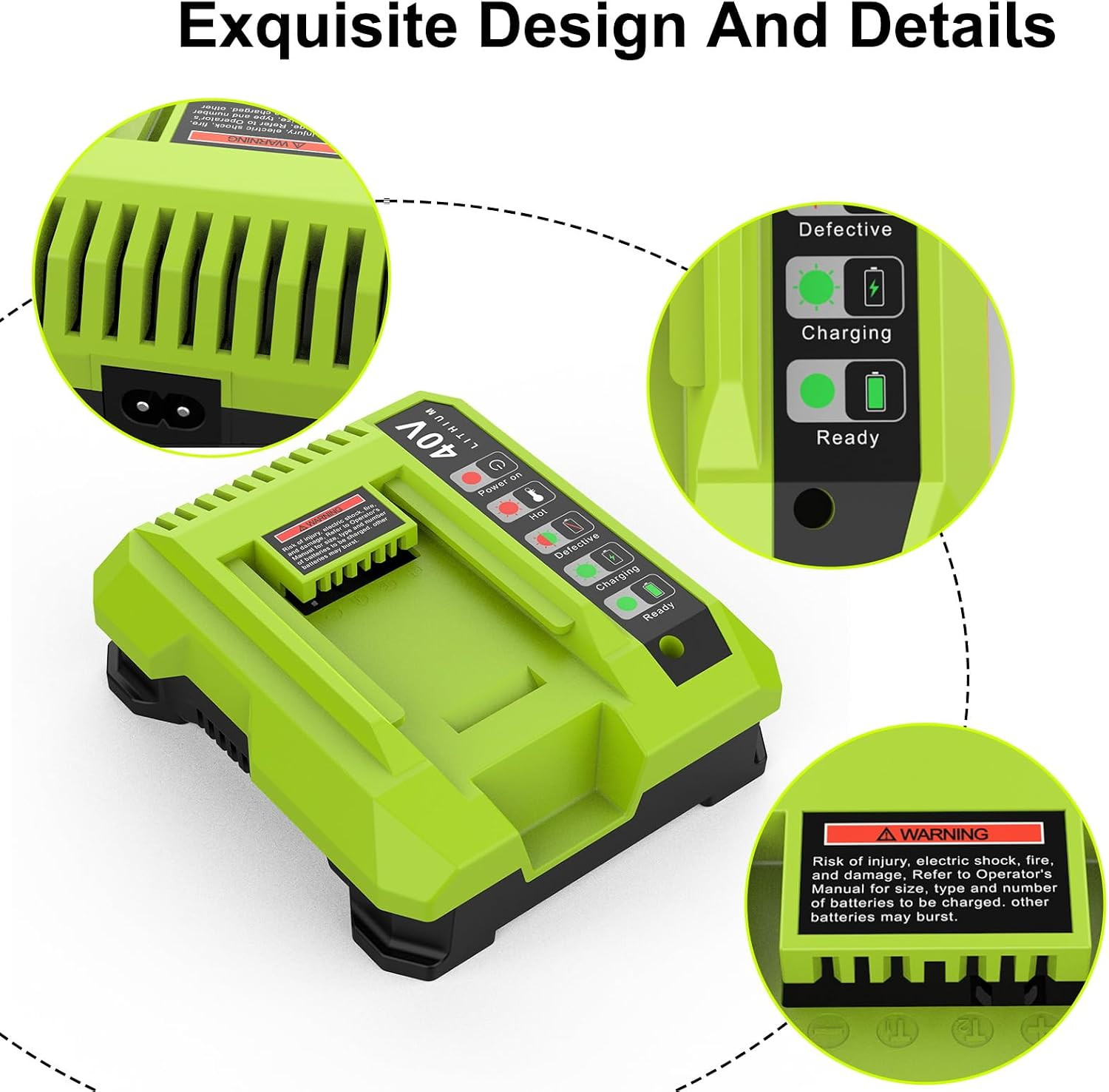 40V Charger Replacement for Ryobi 40V Battery Charger OP401 | Wall Mount, Fast