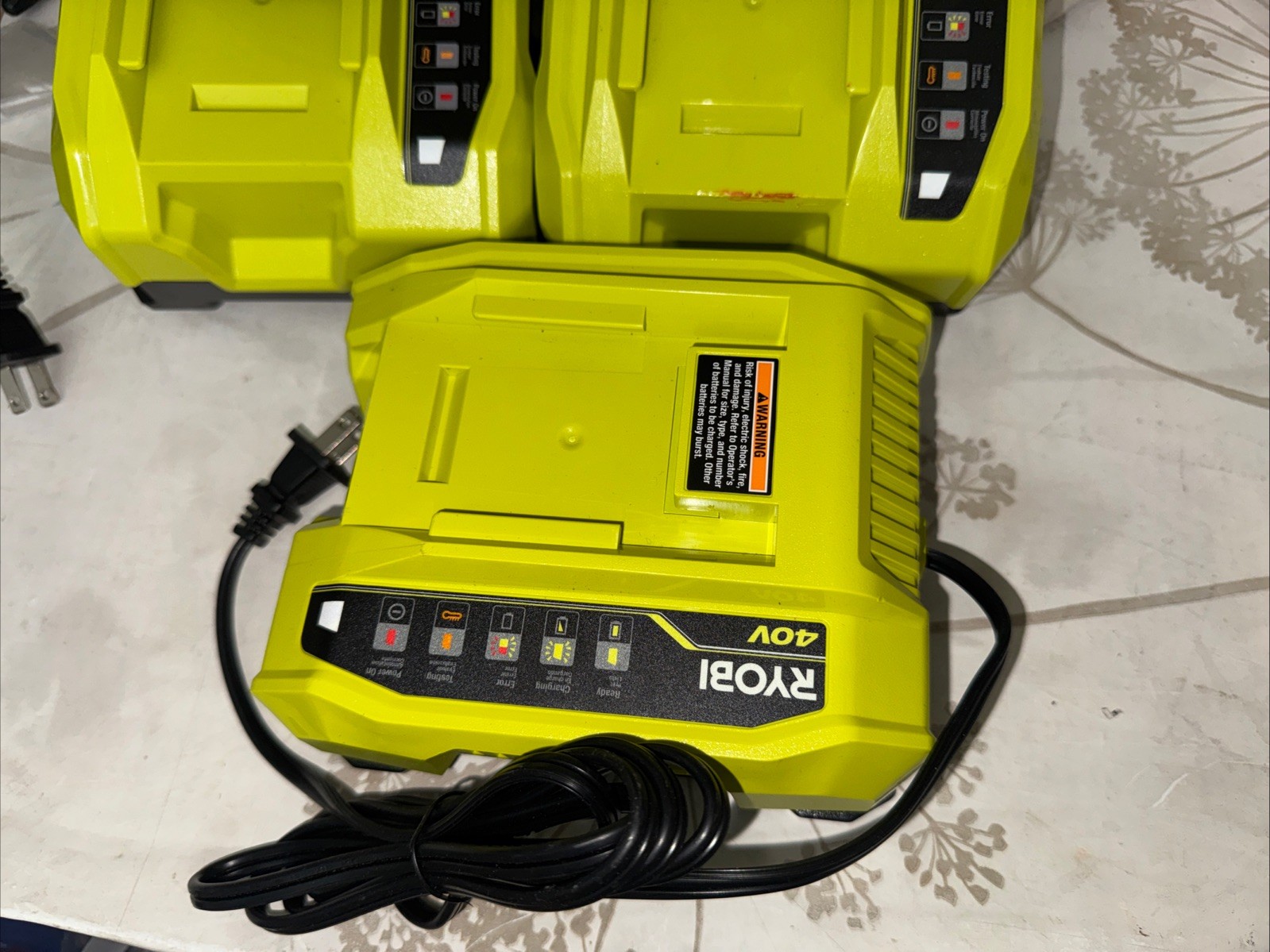 Ryobi 40V Lithium Ion Rapid Charger Genuine OEM Model OP406VNM