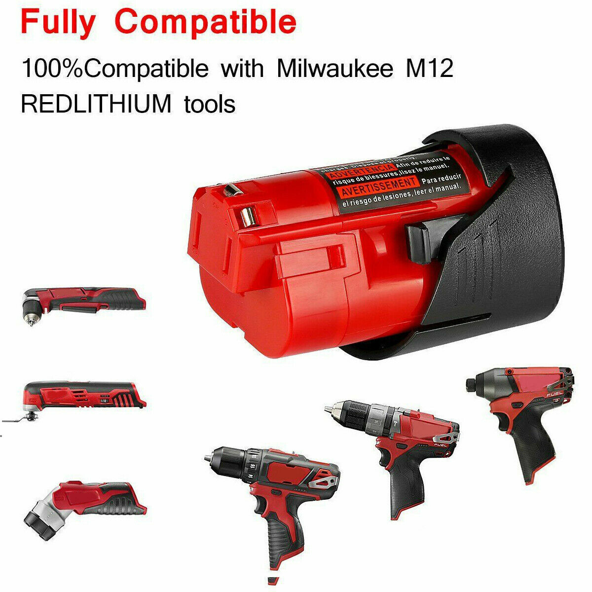 PACK For Milwaukee For M12 12V Lithium 3.5Ah 8Ah Extended Capacity Battery USA