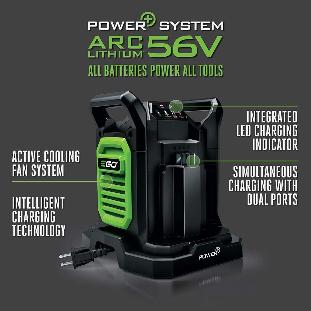 EGO Power+ CH2800D 56V 280W Dual Port Battery Charger – Black/Green NEW (No Box)