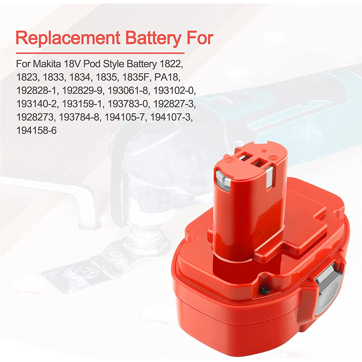 New 18V FOR MAKITA Ni-MH 4800mAh 1822 1823 1833 1834 PA18 6349D 6390D battery US