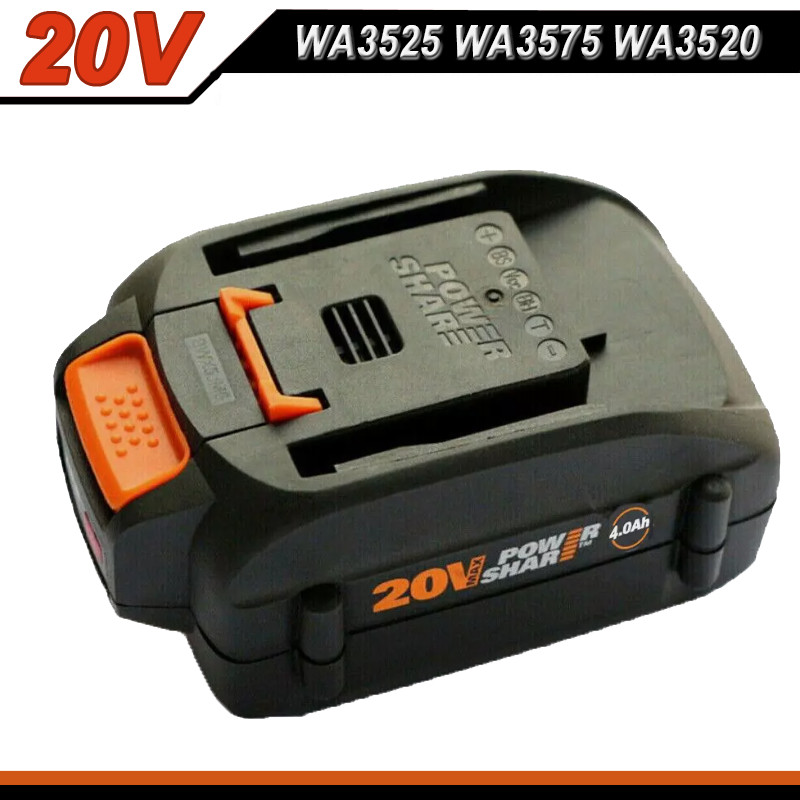 WA3525 WA3578 For WORX 20V Max Lithium Power Tool 4.0AH Battery WA3520 WA3575 US