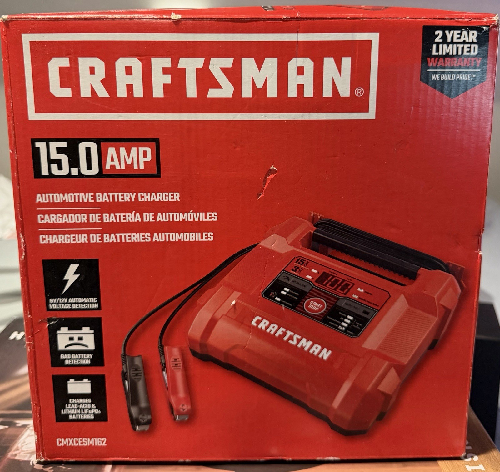 Craftsman 15A Car & Marine Battery Charger & Maintainer – 12V Automotive Tested