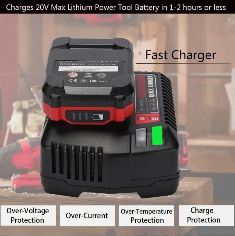 Battery Charger For CRAFTSMAN CMCB104 V20 20V MAX 20-Volt Li-Ion Tool CMCB100