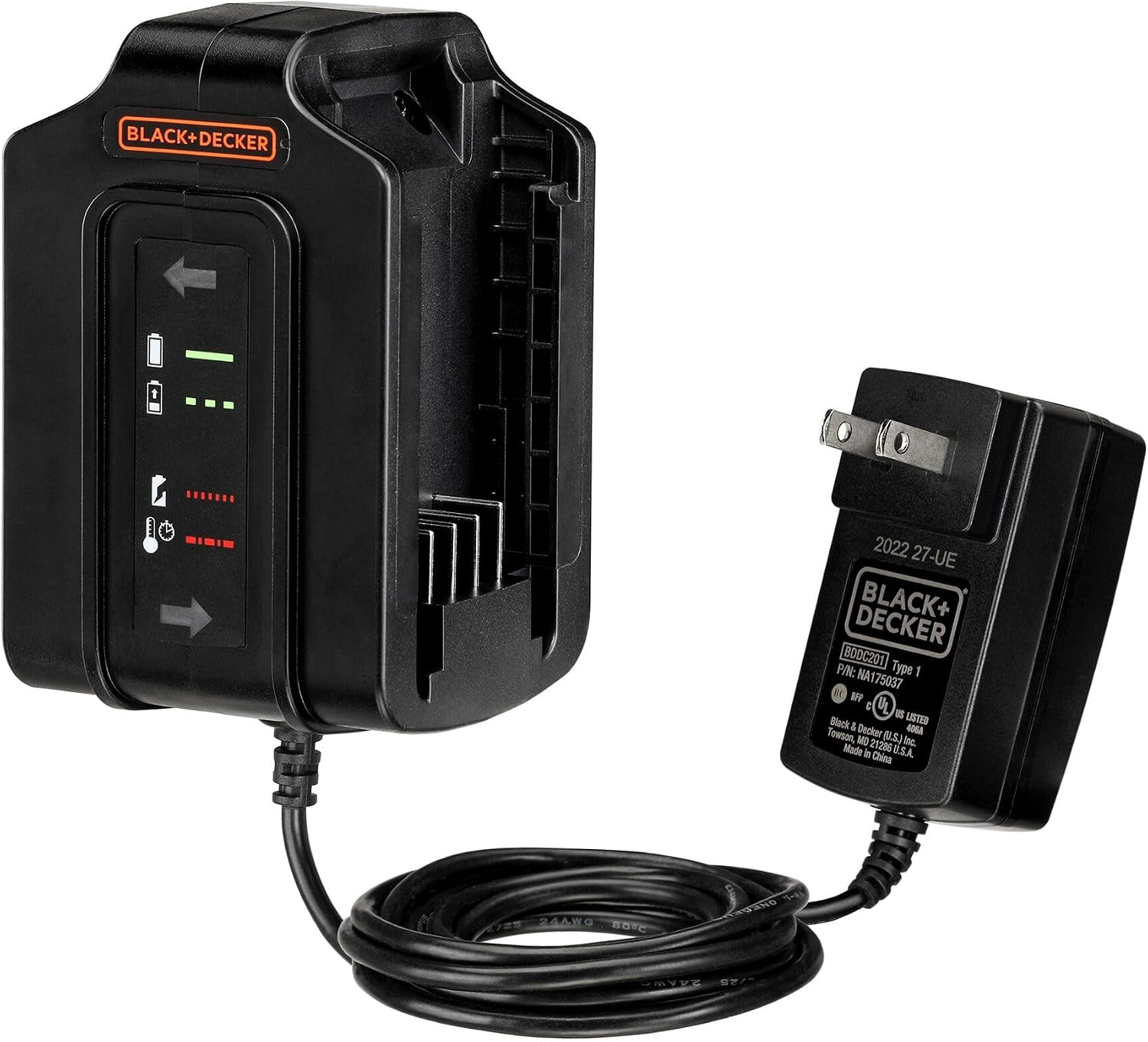 BLACK+DECKER 20V Dual Battery Charger with LED Indicators – Fast Charging