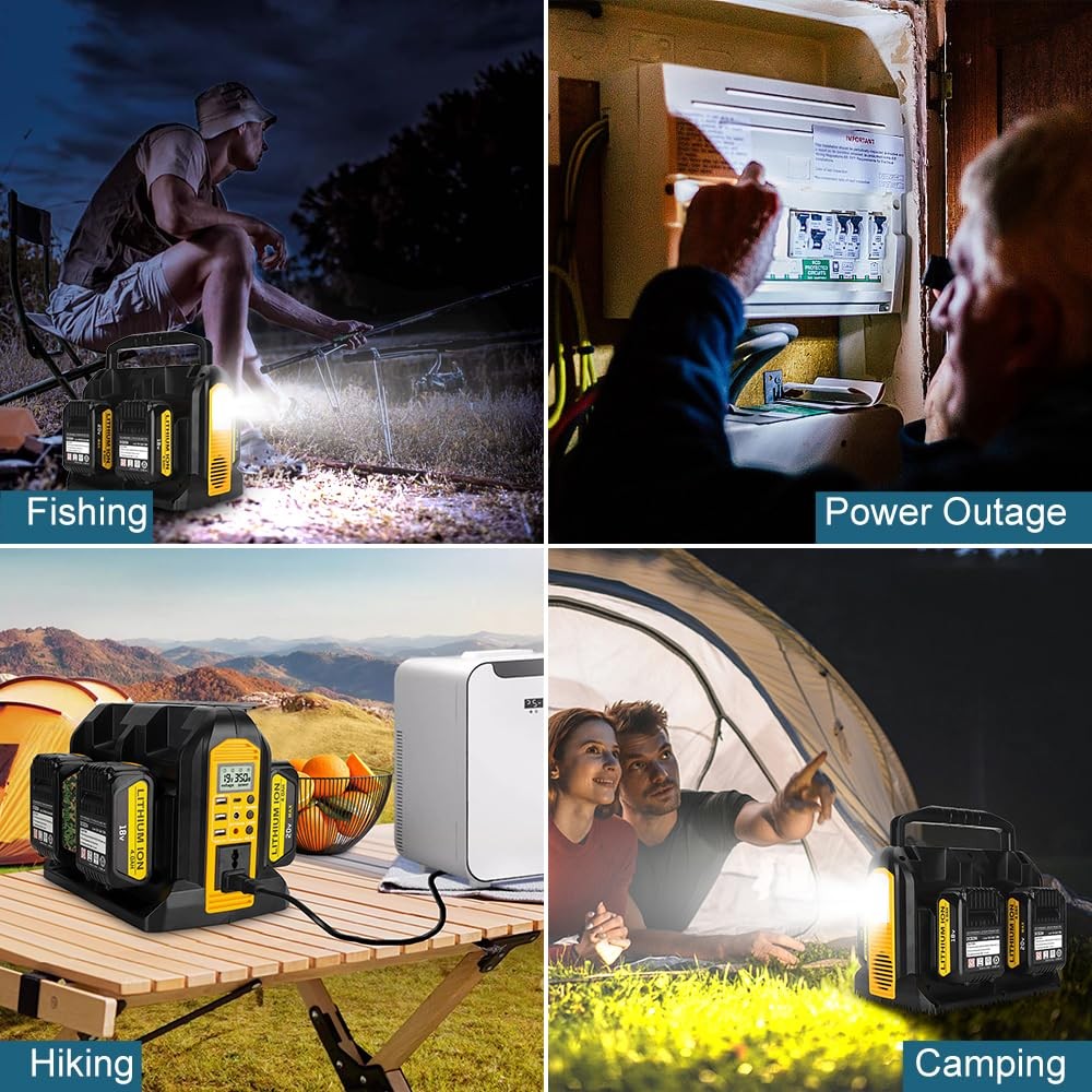Choerinton 350W Power Inverter Dewalt 20V 60V Battery 4-Ports Dc 20V Ac