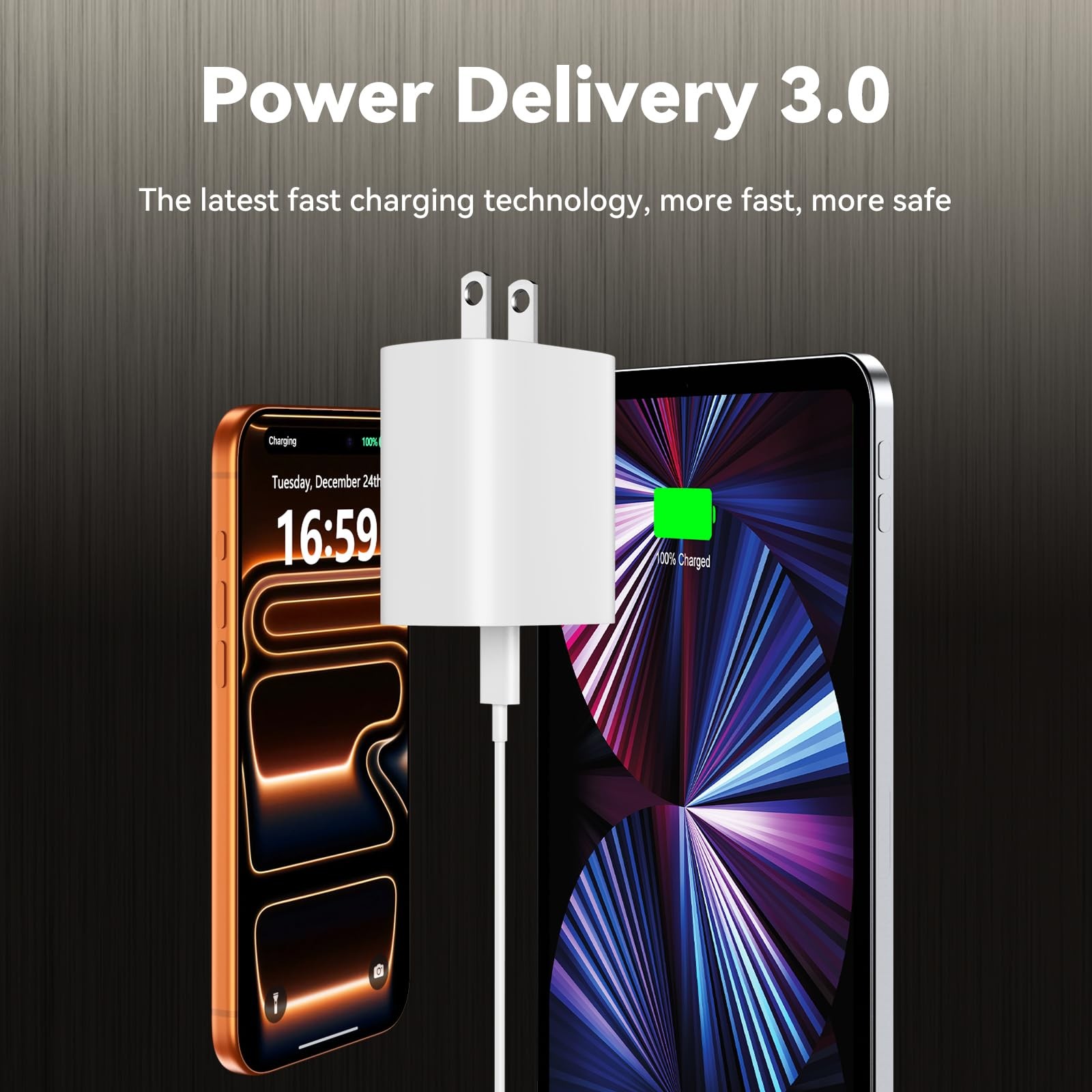 Ubearkk 20W Pd 3.0 Usb C Charger 8Ft Long Cable 2 Pack Compatible Phone