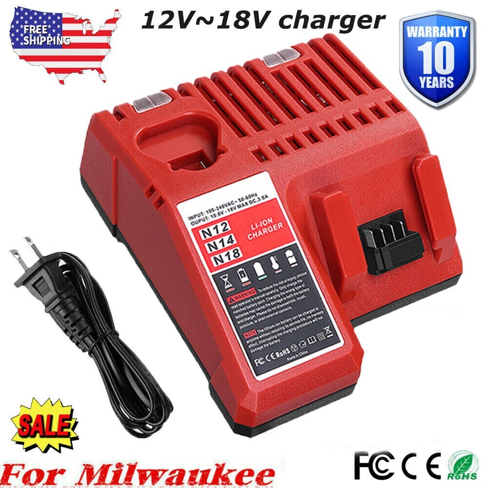 Charger 12V-18V Dual Voltage For Milwaukee For M18 For M12 Battery 48-59-1812