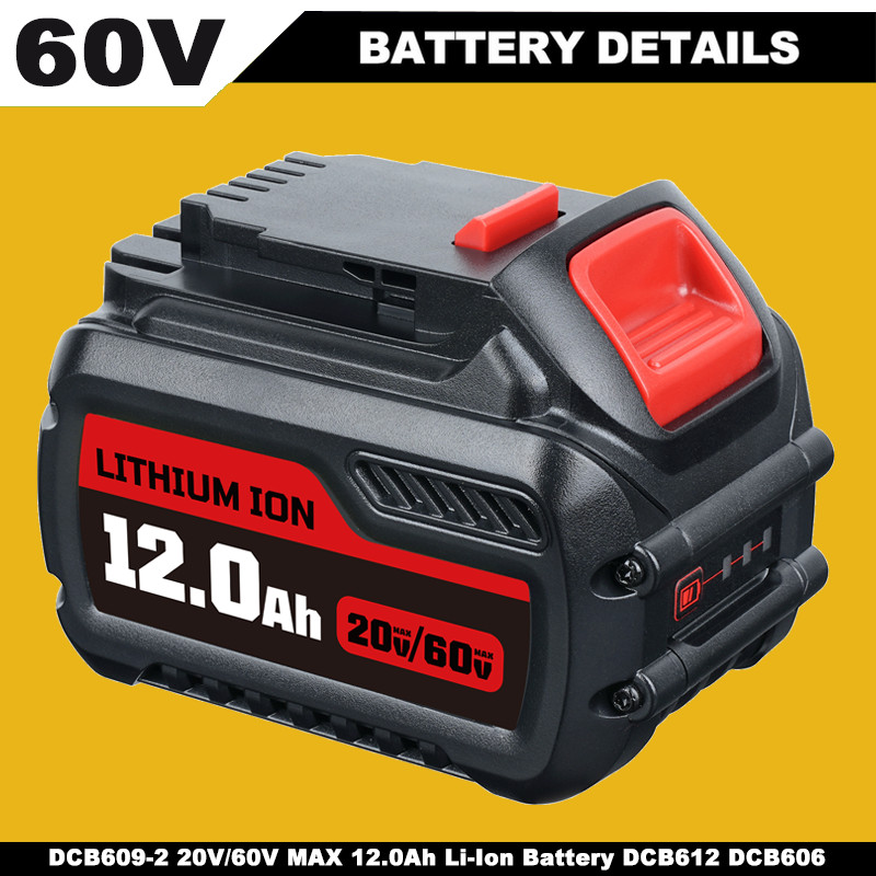For DeWalt 20V 60V DCB609-2 20V/60V MAX 12Ah Li-Ion Battery DCB612 DCB606