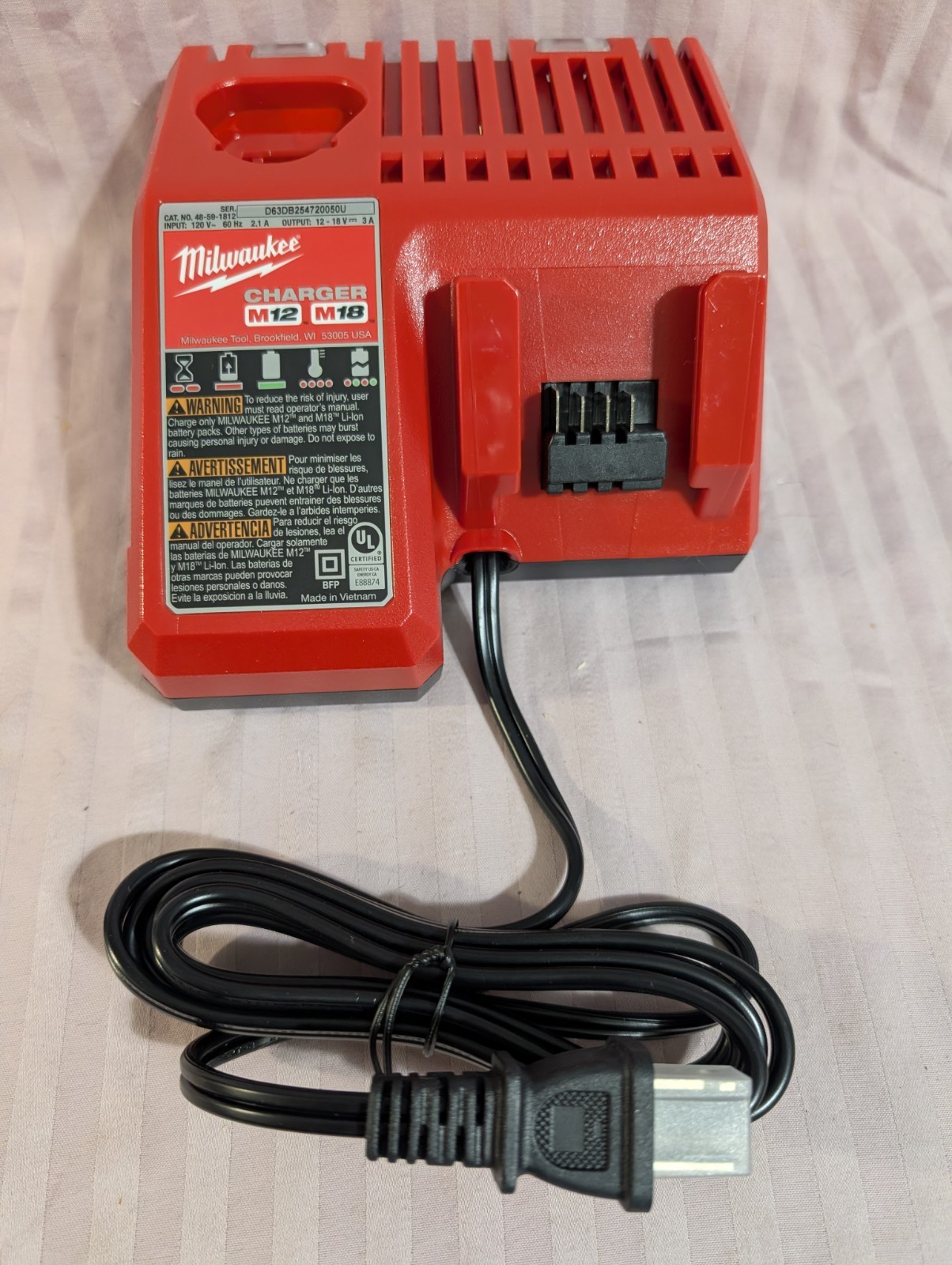 GENUINE RAPID Milwaukee 48-59-1812 Charger M12, M18 New, Open Box, Unused