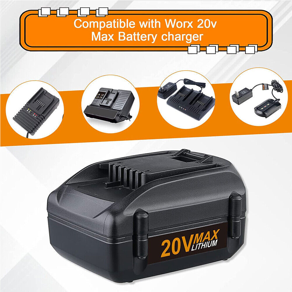 2Pack 8.0AH For WORX WA3575 20V MAX Extend Lithium Battery 20 Volt WA3520 WA3525