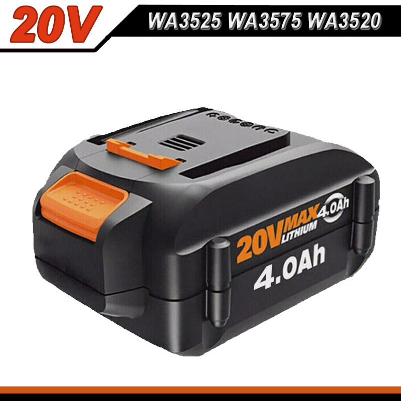 For WORX 20V 4.0AH MAX Extend Lithium-Ion Battery WA3525 WA3575 WA3520