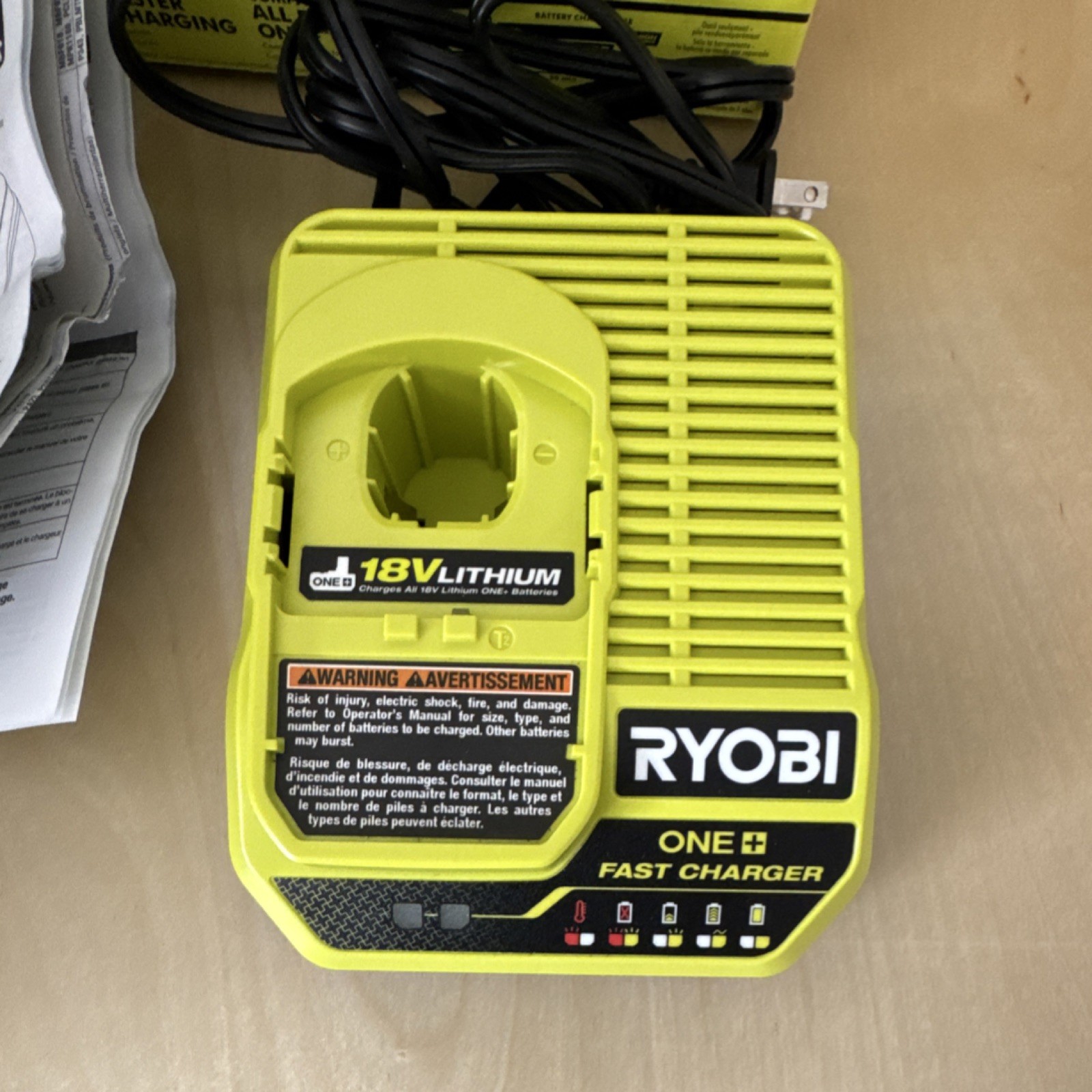 Ryobi ONE+ PCG004 Battery Charger Green 18V Single Battery Fast Charging