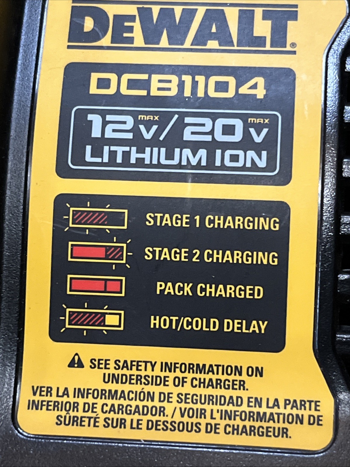 Dewalt DCB1104, 12V/20V Lithium Ion Battery Charger (Lot of 2), Dcb115 Oem Orig